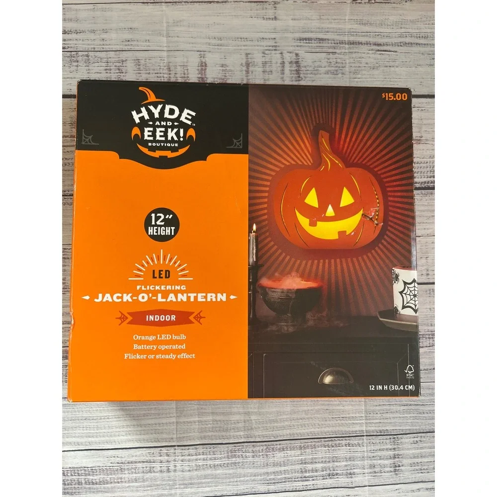 Hyde and Eek LED Flickering Metal Jack-O-Lantern 12